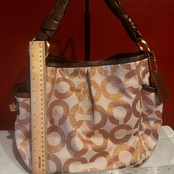 Coach Parker Op Art Rose-gold Shoulder Bag